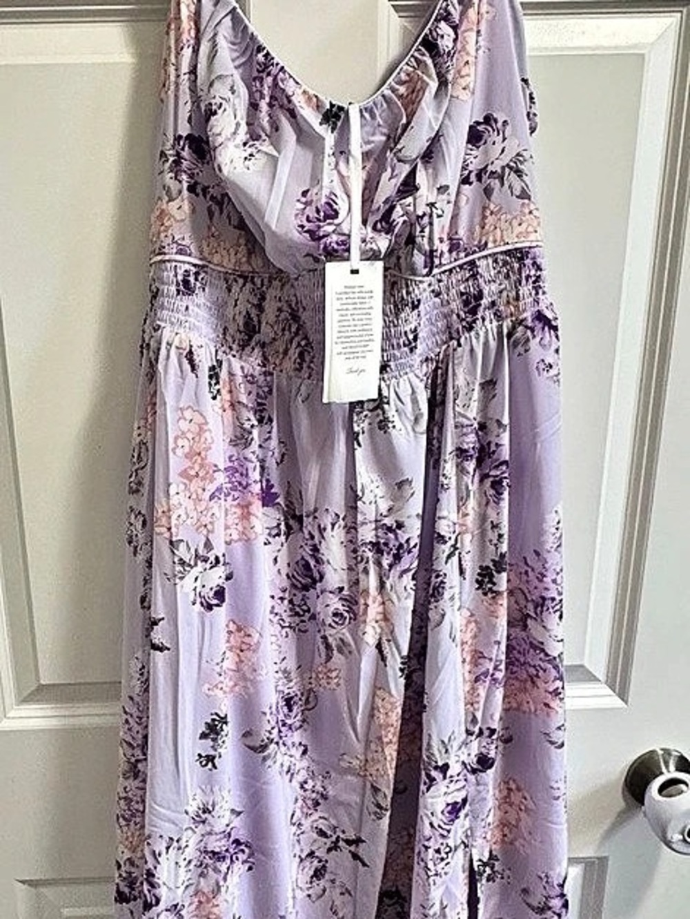 Floral Maxi Dress in Purple & White NWT